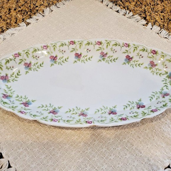 Elegant Oval Floral Petite Flowers Serving Plate Platter ~ Altrohla Austria - Picture 2 of 6